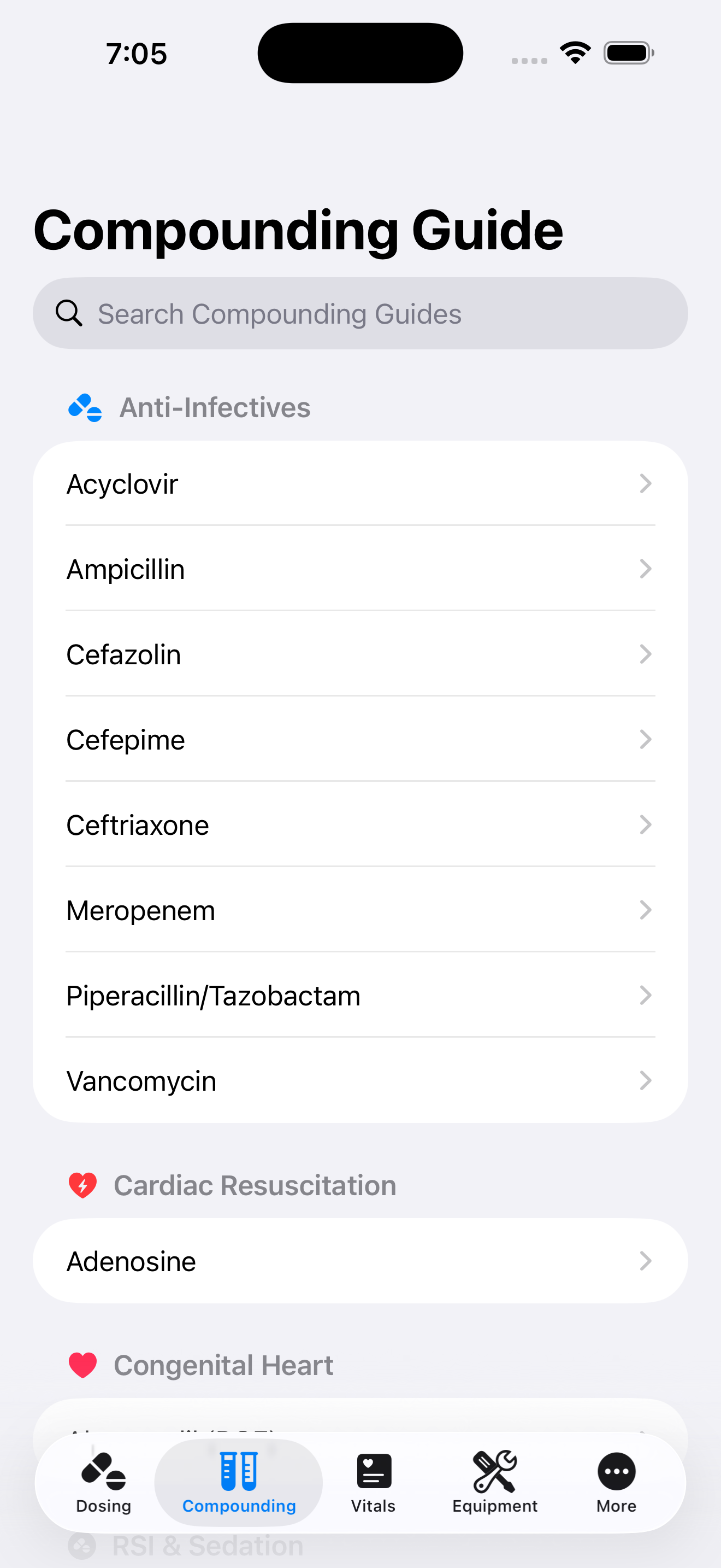 Compounding guide screen